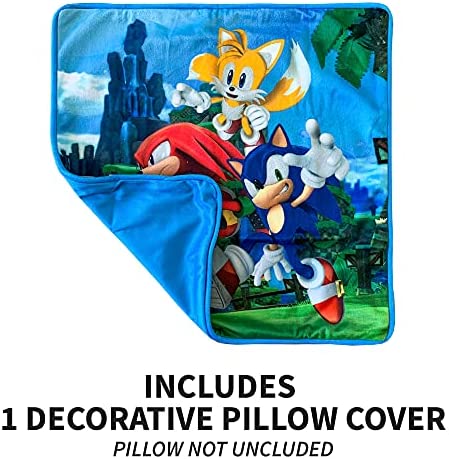 Franco Kids Bedding Soft Decorative Pillow Cover, 15 in x 15 in, Sonic The Hedgehog