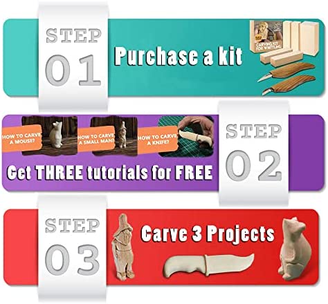 BeaverCraft Wood Carving Kit S16 - Whittling Wood Knives Kit - Widdling Kit for Beginners - Wood Carving Knife Set Wood Blocks Blank Whittling Knives Kit