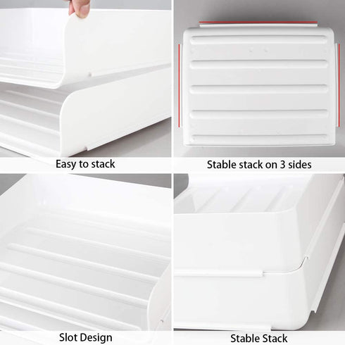 Stackable Desktop Document Letter Tray Organizer Accessories Paper Tray, Multi-Layer File Sorter Storage Paper Holder Stylish (2 Pack)