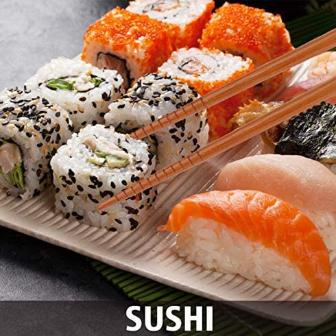 GLAMFIELDS Bamboo Chopsticks Reusable Japanese Style Lightweight 5 Pairs Ramen Chop Sticks Case Gift Set