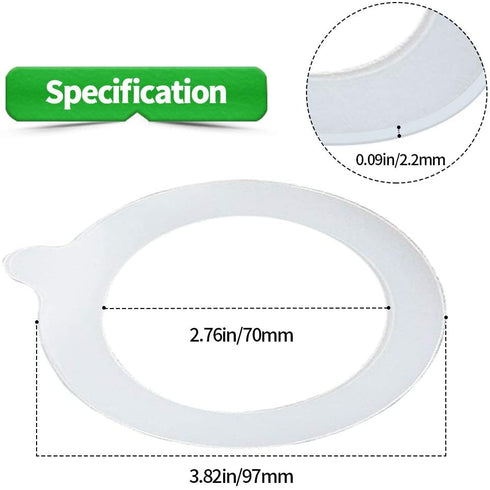 MOYENNE Replacement Rubber Gasket Seal - Glass Jar Seals - 12 Pack Silicone Gaskets For Clip Top Storage Jars Sealing Rings For Regular Mouth Canning And Storage Containers3.75 Inch(White)