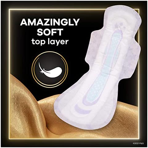 Always ZZZ Overnight Pads for Women Size 6 Unscented with Wings, Always' Widest Coverage for Worry-Free Nights, 10 Count