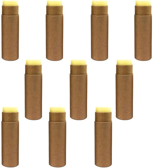 Healthcom 10 Pcs 1 Oz Paperboard Lip Balm Tubes Cardboard Lipstick Tube Kraft Paper Empty Refillable Lip Gloss Containers Chapstick Container Round Paper Solid Perfume Tube for DIY Cosmetic Lotions Deodorant,Brown