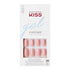 KISS Gel Fantasy Ready-to-Wear Press-On Gel Nails, “Ribbons”, Short, Pink, Nail Kit with 24 Mega Adhesive Tabs, Pink Gel Glue, Manicure Stick, Mini File, and 28 Fake Nails