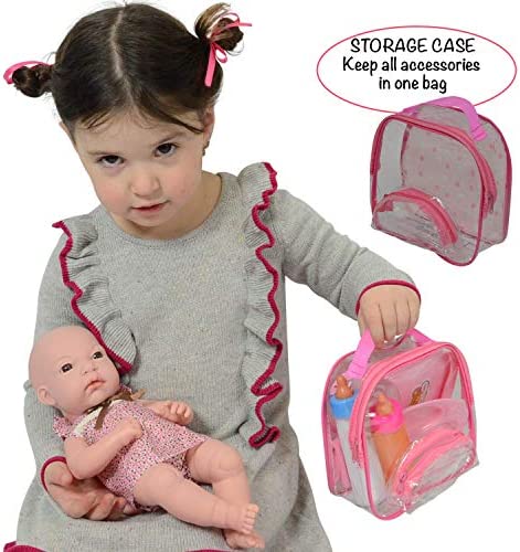 The New York Doll Collection Baby Doll Accessories, Doll Magic Bottles & Doll Feeding Set in A Bag, Multicolor