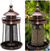 Twinkle Star Wild Bird Feeder Hanging for Garden Yard Outside Decoration, Panorama Gazebo Birdfeeder, Lighthouse Shaped (Copper Red)