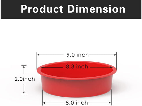 8 inch Round Cake Pans - Set of 3 - SILIVO Silicone Molds for Baking, Nonstick & Quick Release Baking Pans for Layer Cake, Cheese Cake and Chocolate Cake - 8 inch Cake Pan