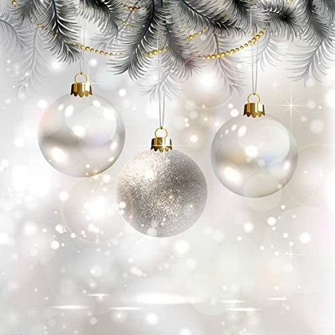 200pcs Christmas Ornaments String Hanger Silver Precut Ribbon Hook for Christmas Tree Ornament Decorations with Snap Fastener