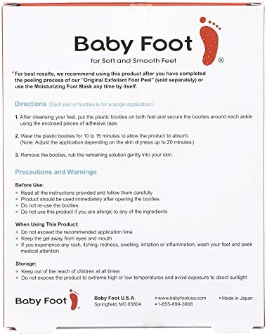 Baby Foot Moisturizing Foot Mask - NON PEELING 15-Minute Treatment – Unscented- Perfect Foot Care Moisturizer for Men & Women- Maintain super smooth, Hydrated and soft feet