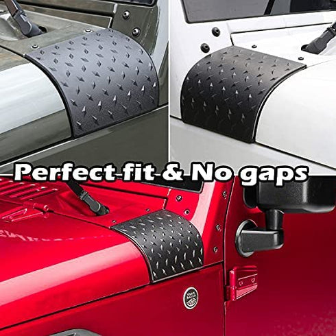 Danti Black Cowl Body Armor Outer Cowling Cover for Jeep Wrangler JK JKU Unlimited Rubicon Sahara X Off Road Sport 2007-2018(Pack of 2)