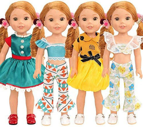 BM 10 Sets American 14.5 Inch Girl Doll Clothes Wellie Wishers Dolls Handmade Casual Wear Clothes and Other 14 -14.5 Inch Dolll