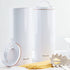 White Canister Sets for Kitchen Counter with Lids Farmhouse Cookie Jar Loose Leaf Tea Storage Holder Metal Tin Air Tight Cannisters Pasta Keeper Noodle Sealable Containers Countertop Herb Organizer