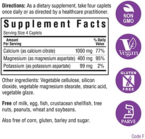 BlueBonnet Calcium Magnesium Plus Potassium Caplets, 90 Count