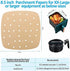 Air Fryer Parchment Paper Liners: 200PCS 8.5 inch Air Fryer disposable paper liner - Square Perforated parchment paper for Air Fryer, Premium Bamboo Steamer Liner for Air Fryers Baking Cooking Oven