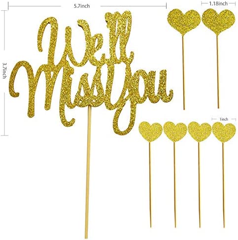 We’ll Miss You Cake Topper for Retirement,Graduation,Going Away Party Cake Decorations Supply