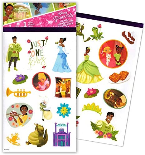 Disney Princess and The Frog Stickers 4 Pack ~ 100 Princess and The Frog Princess Stickers for Party Supplies Party Favors Birthdays and More (Disney Princess Stickers)