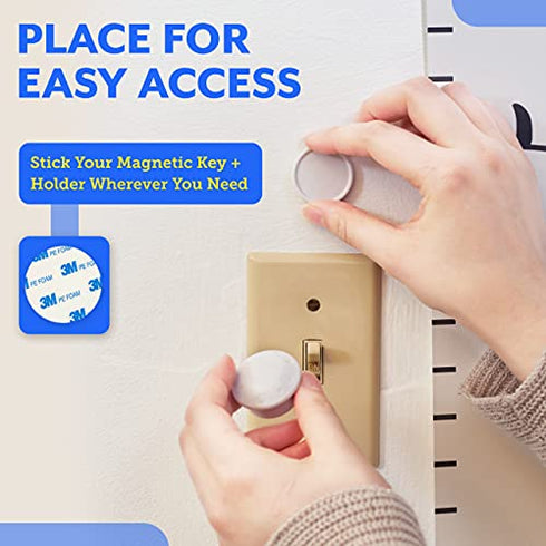 Universal Replacement Keys for Magnetic Cabinet Locks Child Safety for Drawers and Cabinets - Child Proof Cabinet Locks (3 Keys Only) by Eco-Baby