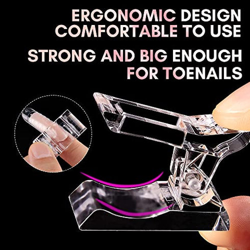 Makartt Nail Tip Clips Quick Building Poly Nail Gel with Dual Nail Forms 12Pcs Clear Acrylic Nail Clips 72Pcs Dual Forms Nail Molds Beginners Build Nail Gel Nail Art Tools