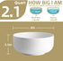 SWEEJAR Large Salad Serving Bowl, 8" Ceramic Bowls for Taco salad, Pasta, Pho, Soup, 2 Quart Mixing Bowl for Family Dinner, Daily Use, Set of Two (White)