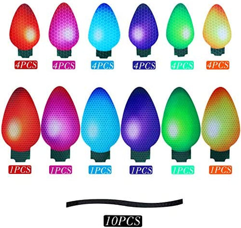 40 Pieces Christmas Car Magnets Lights Stickers Reflective Bulb Lights Magnets Christmas Car Refrigerator Decorations for Cars or Any Metal Surface (2.8 x 1.4 Inches and 5 x 2.7 Inches)