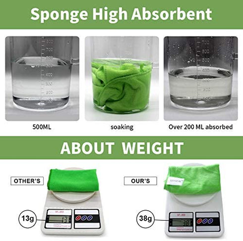 SURPRISE PIE Microfiber Cleaning Cloths 400 GSM Thick Soft Lint Free 12"x12" 6 Pack Green Blue and Orange Reusable Kitchen Towels Dust Cloth Rags for Window Car House Boat Furniture