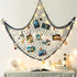 79 x 59 inch Nature Fish Net Wall Decoration with Sea Shells and 10 pcs Natural Starfish Mediterranean Style Decor Wall Decoration