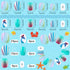 48Pcs Press on Nails for Kids Full Cover Short Fake Stick on Nails for Girls False Nails Lovely Children Gift Nail Art Decoration (Blue Ocean)