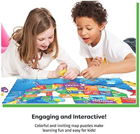 United States Puzzle for Kids - 70 Piece - USA Map Puzzle 50 States with Capitals - Childrens Jigsaw Geography Puzzles for Kids Ages 4-8, 5, 6, 7, 8-10 Year Olds - US Puzzle Maps for Kids Learning