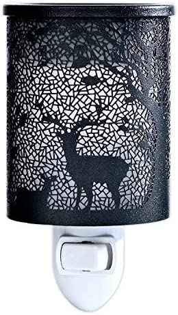 ASAWASA Metal Wall-Plug Wax Melt Warmer,Electric Wax Burner Melter Fragrance Warmer Night lamp,for Home Bedroom Kitchen Garage Gifts Décor Aromatherapy Yoga (Deer)