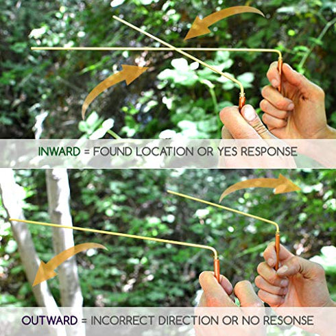 MyDeal Solid Copper and Brass Dowsing Rods with Smooth Movement for Tracing Spiritual Energy Chi, Ghost Hunting, Water Divining, Finding Gold, Locating Lost Items or Answering Questions!