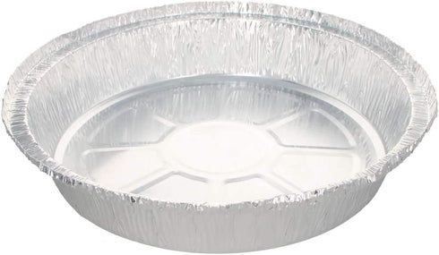 50 Pack Round Aluminum Foil Pans Disposable Containers with Straight Walls for Storing, Baking, Meal Prep Reheating Freezer Oven Safe