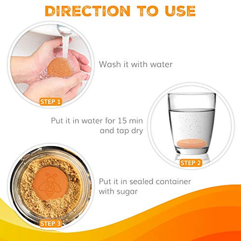 Enolvo Brown Sugar Keeper - Terra Cotta Brown Sugar Saver, Brown Sugar Disc to Maintain Food Moisture, Brown Sugar Softener Stone, Humidifying Hydrostone
