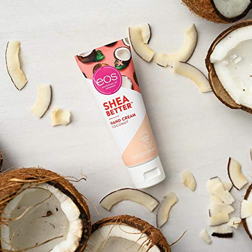 eos Shea Better Hand Cream - Coconut, Natural Shea Butter Hand Lotion and Skin Care, 24 Hour Hydration with Shea Butter & Oil, 2.5 oz