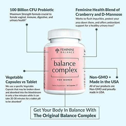 Balance Complex Vaginal Health Dietary Supplement, 60 Capsules