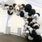 Black Gold Metallic White Silver Metallic Balloon Garland Arch kit backdrop 124pcs Great Latex Balloons Set for Wedding Birthday Balloons Graduation Party babyshower Decorations.