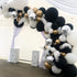 Black Gold Metallic White Silver Metallic Balloon Garland Arch kit backdrop 124pcs Great Latex Balloons Set for Wedding Birthday Balloons Graduation Party babyshower Decorations.