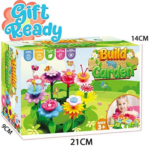 Innorock Flower Garden Building Toy Set for 3, 4, 5, 6, 7 Year Old Girls - STEM Toys for Educational Activity - Flower Stacking Toys, Preschool Learning Activity, Toddler Girl Toys, Gifts for Girls