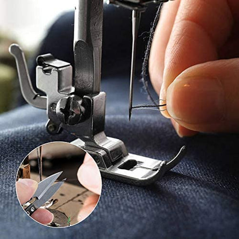 Homgaty 2 Piece Treadle Sewing Machine Belt, 183cm 3/16" Replacement Leather Belt Treadle Parts with Hooks,Sewing Bobbins,Needle Threader, Needles,Scissors Compatible with Singer/Jones Sewing Machine