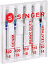 SINGER 04801 Universal Heavy Duty Sewing Machine Needles, 5-Count