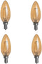 HERO-LED B10-DSGT-2W-WW22 Dimmable Gold Tint B10 E12 2W Candelabra Style LED Filament Chandelier Light Candle Bulb, 25W Equivalent, Ultra Warm White 2200K (Amber Glow), UL-Listed, 4-Pack