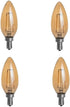 HERO-LED B10-DSGT-2W-WW22 Dimmable Gold Tint B10 E12 2W Candelabra Style LED Filament Chandelier Light Candle Bulb, 25W Equivalent, Ultra Warm White 2200K (Amber Glow), UL-Listed, 4-Pack