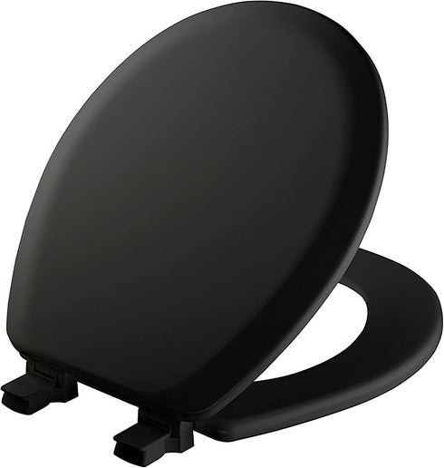 MAYFAIR 841EC 047 Cameron Toilet Seat will Never Loosen and Easily Remove, ROUND, Durable Enameled Wood, Black