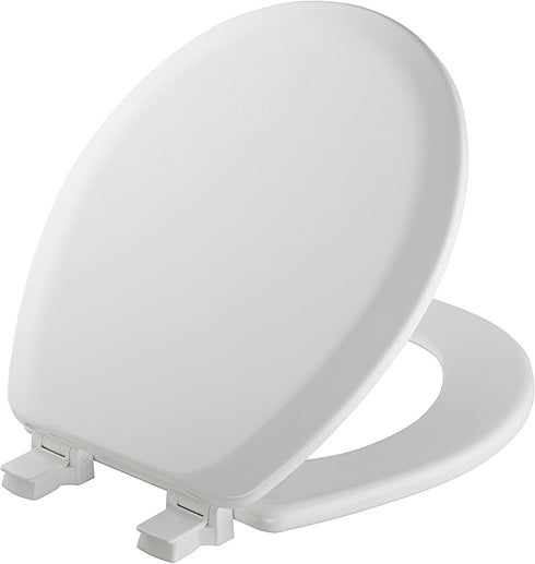 MAYFAIR 841EC 000 Cameron Toilet Seat will Never Loosen and Easily Remove, ROUND, Durable Enameled Wood, White