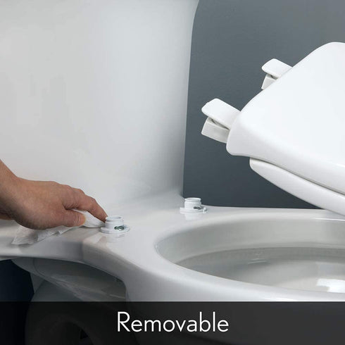 MAYFAIR 841EC 047 Cameron Toilet Seat will Never Loosen and Easily Remove, ROUND, Durable Enameled Wood, Black