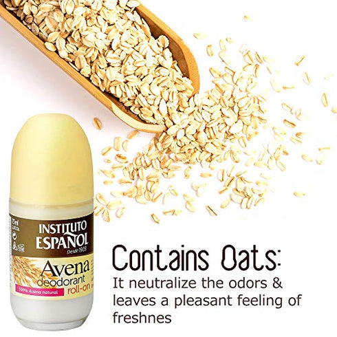 Avena Oat ROLL ON Deodorant Soft Fresh NEUTRALIZES Odors All Day NO Irritation