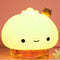Silica Gel Pat Night Light LED Steamed Bun Creative Bedside for Kid with Sleeping Lamp Bedroom Desk Decor Reading Lamp