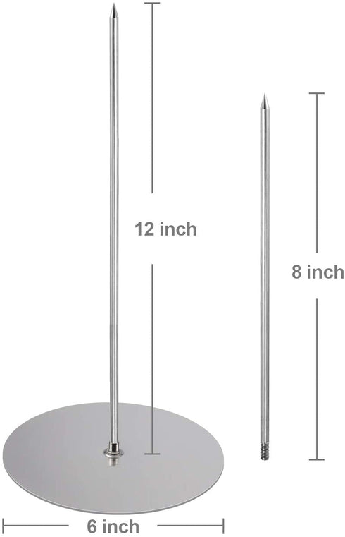 ZAUGONTW Vertical Skewer Grill - Stainless Removable Vertical Brazilian Barbecue Grilling Rack Meat Spit - Perfect for Steak, Whole Chickens, Whole Fish, Large Meat