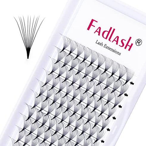 Lash Extensions Premade Fans 10D 0.07 D Curl Volume Lash Extensions Lash Fans 11mm Short Stem Volume Fans Eyelash Extensions Supplies (10D-0.07-D, 11mm)