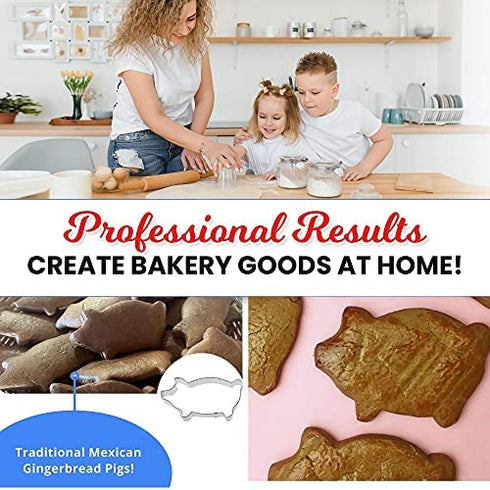 Foose Marranitos Pig Cookie Cutter 5 Inch –Tin Plated Steel Cookie Cutters – Marranitos Pig Cookie Mold