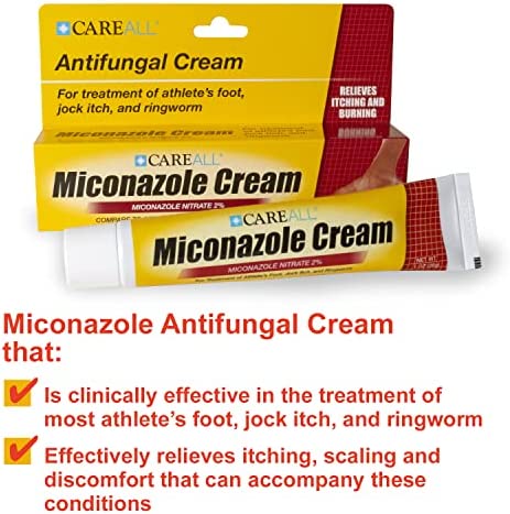 CareAll (4 Pack) 1.0 oz. Antifungal Miconazole Nitrate 2% Cream, Compare to Leading Brand, Cures Most Athlete’s Foot, Jock Itch, Ringworm